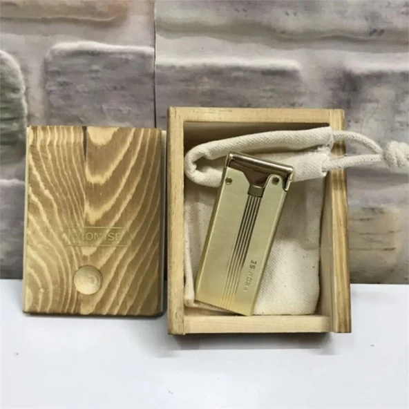 Çelik Depolu Promise Slim Pirinç Çakmak Altın Sarısı - 6