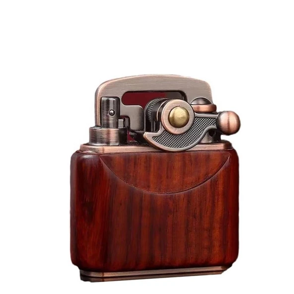 Sm-090T Vintage Benzinli Ahşap Çakmak Kestane ürün görseli 1