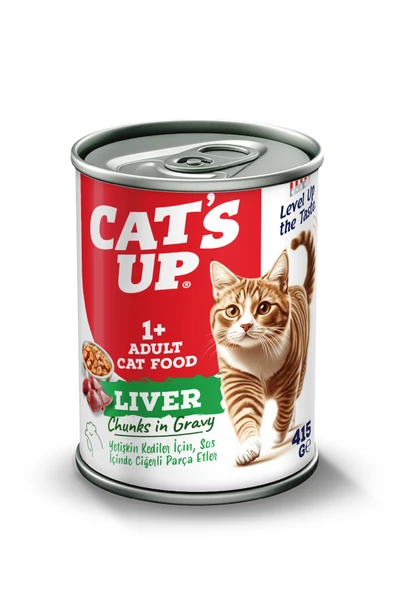Cats Up Yaş Yetişkin Kedi Maması Ciğerli 415gr 6Lı - Resim 2