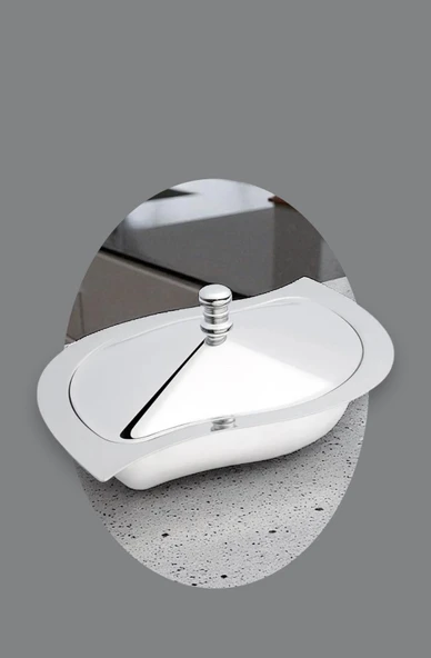 Nehir gizem paslanmaz çelik şekerlik - kapaklı şekerlik - Resim 2