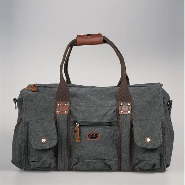 ÇÇS 40233 Kanvas Geniş Hacimli Seyahat Çantası Siyah ürün görseli