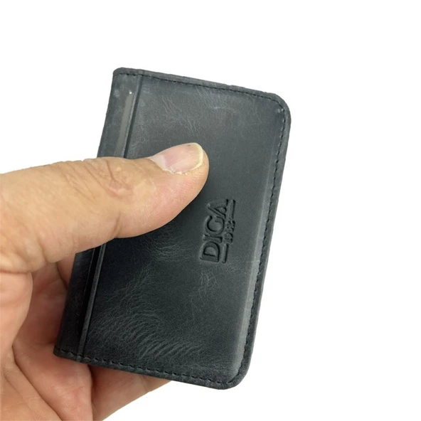 Diga 1169 Hakiki Deri Minimal Kartlık Gri ürün görseli 1