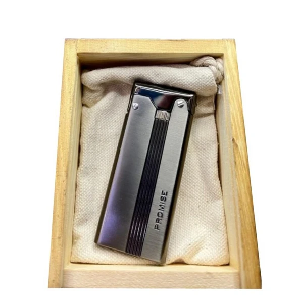 Çelik Depolu Promise Slim Pirinç Çakmak Füme - 6