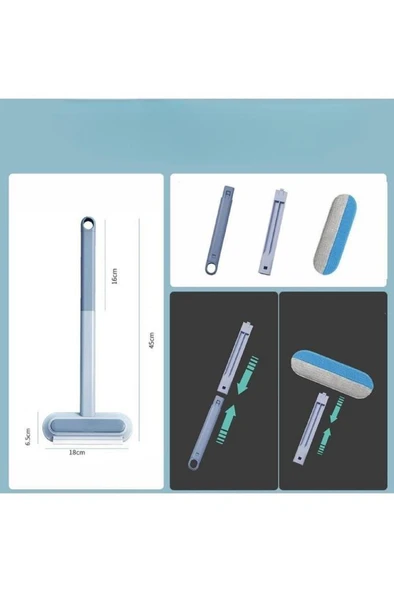 4 in 1 Kedi Köpek Tüy Toplayıcı Fırça Halı Kumaş Koltuk Kıl Toz Pencere Temizleme Fırçası Silecek - Resim 4