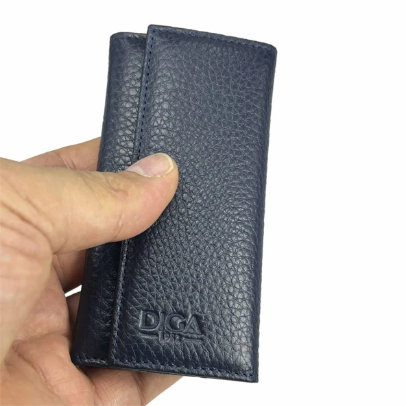 Hakiki Deri Organizer Dikey Anahtarlık Lacivert ürün görseli 1