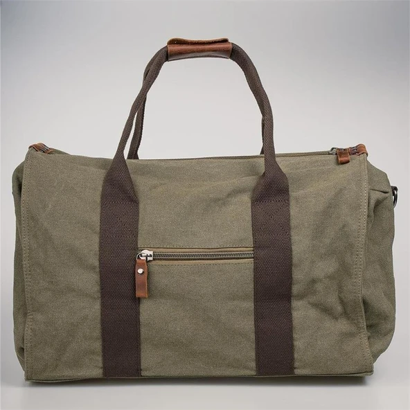 ÇÇS 40233 Kanvas Geniş Hacimli Seyahat Çantası Yeşil - Resim 3