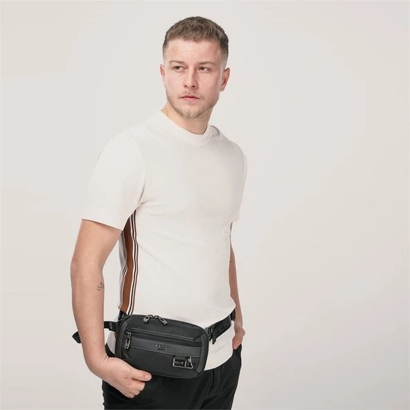 ÇÇS 31531 Çift kullanım Bel ve Dopp Kit El Çantası Siyah - Resim 8