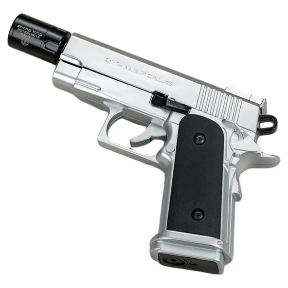 Dan Wesson 10mm Minyatür Tabanca Metal Doldurulabilir Torch Çakmak Gümüş ürün görseli 1