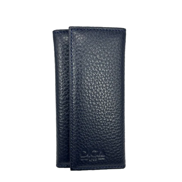 Hakiki Deri Organizer Dikey Anahtarlık Lacivert - Resim 3