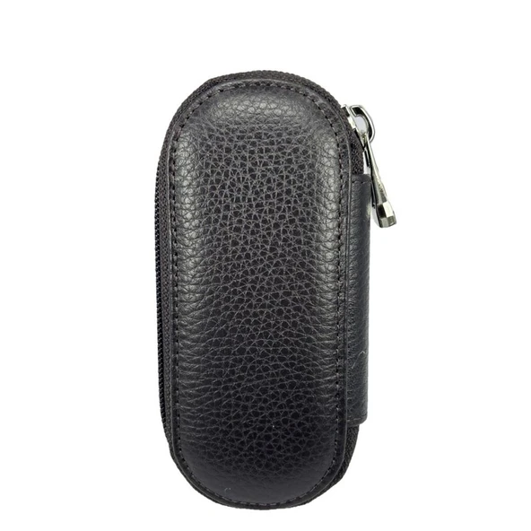 Hakiki Deri Fermuarlı Anahtarlık Şık ve Fonksiyonel Kahve - Resim 2