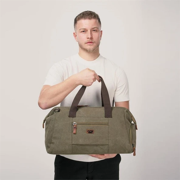 ÇÇS 40231 Kanvas Seyahat Çantası Yeşil - Resim 2