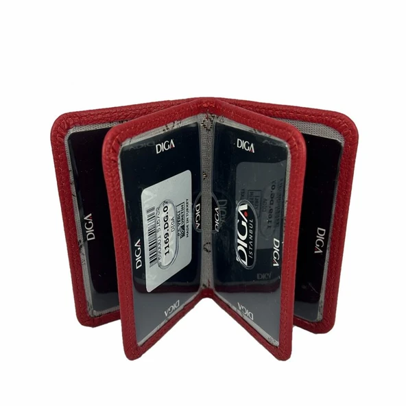 Diga 1169 Hakiki Deri Minimal Kartlık Bordo - Resim 6
