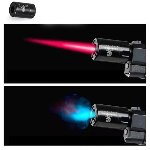 Dan Wesson 10mm Minyatür Tabanca Metal Doldurulabilir Torch Çakmak Gümüş - Resim 4