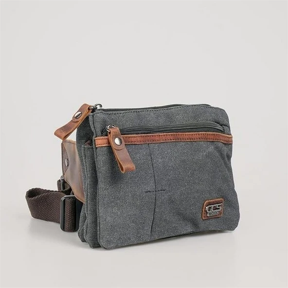 ÇÇS 31510 Çift Kanvas Bel Çantası Siyah ürün görseli 1