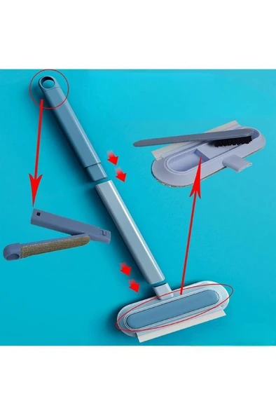 4 in 1 Kedi Köpek Tüy Toplayıcı Fırça Halı Kumaş Koltuk Kıl Toz Pencere Temizleme Fırçası Silecek - Resim 3