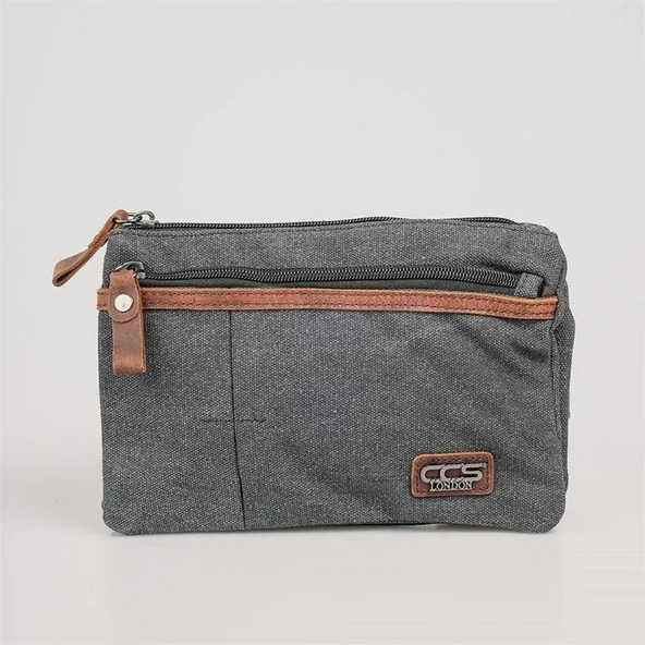 ÇÇS 31510 Çift Kanvas Bel Çantası Siyah - Resim 3