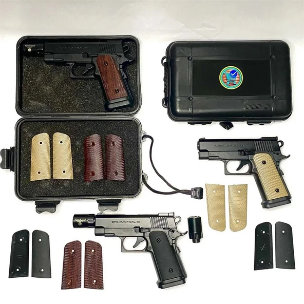 Dan Wesson 10mm Minyatür Tabanca Metal Doldurulabilir Torch Çakmak Gümüş - Resim 5