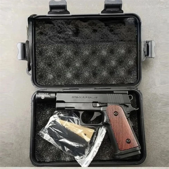 Dan Wesson 10mm Minyatür Tabanca Metal Doldurulabilir Torch Çakmak Gümüş - Resim 6