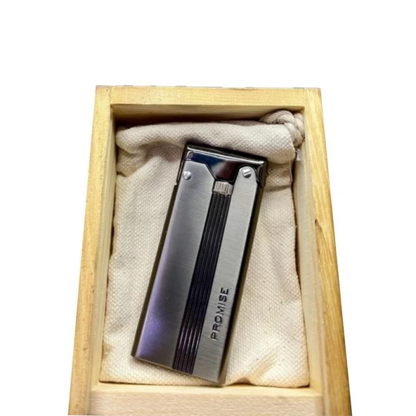 Çelik Depolu Promise Slim Pirinç Çakmak Füme - 1
