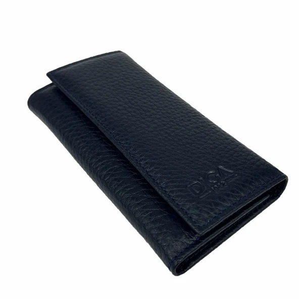 Hakiki Deri Organizer Dikey Anahtarlık Lacivert - Resim 5