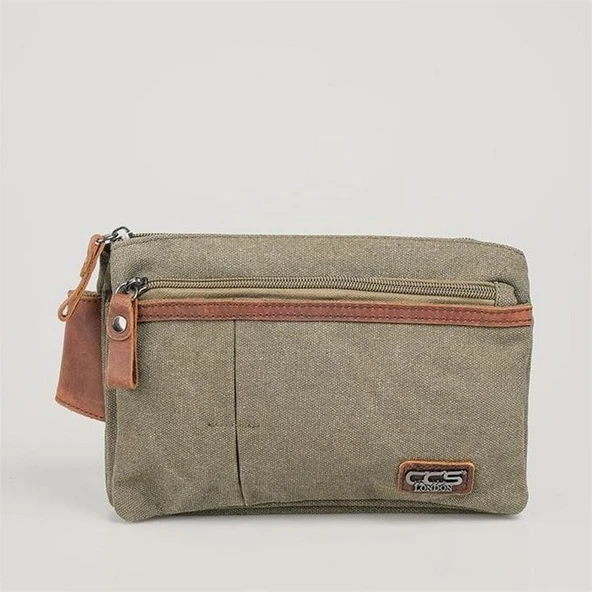 ÇÇS 31510 Çift Kanvas Bel Çantası Yeşil - Resim 3