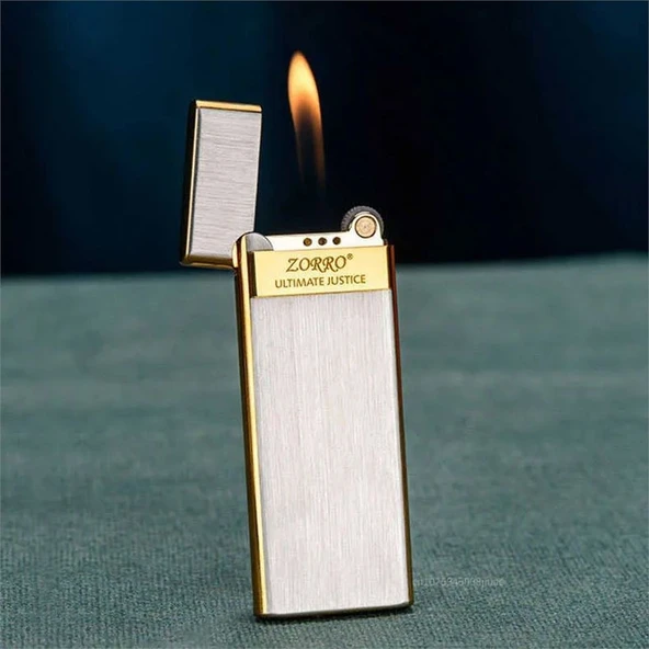 Zorro Ultra İnce Gazlı Slim Çakmak Altın ürün görseli 1