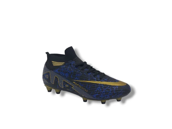 Laliga 565 Erkek Çocuk Siyah Füme Desenli Çoraplı Büyük Numara Krampon Ayakkabı 45 46 47 - Resim 2