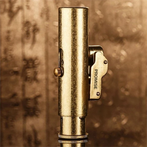 Promise Vintage Çakmak Benzinli Muhtar Çakmağı Sarı - Resim 2