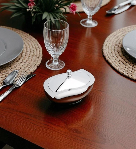 Nehir gizem paslanmaz çelik şekerlik - kapaklı şekerlik ürün görseli 1