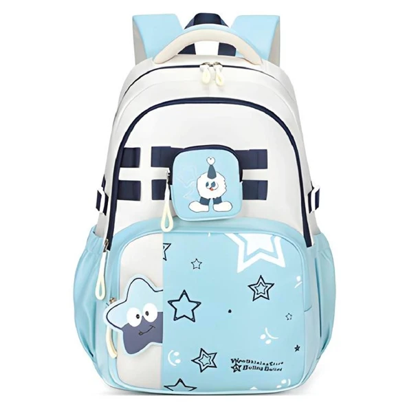 Muggle 3 Bölmeli New Star Kolej Okul Sırt Çantası Turkuaz (MU-1865) ürün görseli