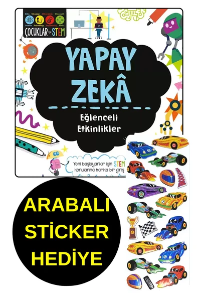 ARABALI STİCKER HEDİYE - YAPAY ZEKA - EĞLENCELİ ETKİNLİKLER - ÇOCUKLAR İÇİN STEM ürün görseli