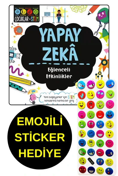 EMOJİLİ  STİCKER HEDİYE - YAPAY ZEKA - EĞLENCELİ ETKİNLİKLER - ÇOCUKLAR İÇİN STEM ürün görseli