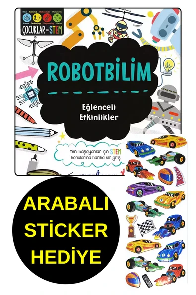 ARABALI STİCKER HEDİYE - ROBOTBİLİM  - EĞLENCELİ ETKİNLİKLER - ÇOCUKLAR İÇİN STEM ürün görseli