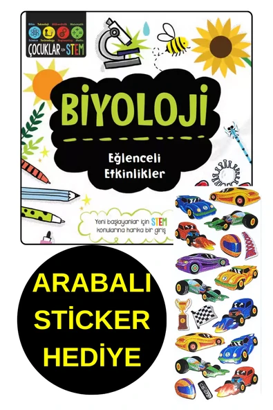 ARABALI STİCKER HEDİYE - BİYOLOJİ  - EĞLENCELİ ETKİNLİKLER - ÇOCUKLAR İÇİN STEM - 1
