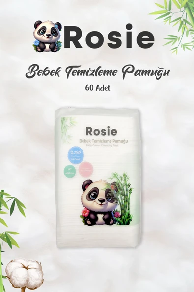 ROSIE %100 Doğal Bebek Temizleme Pamuğu 60'lı ürün görseli