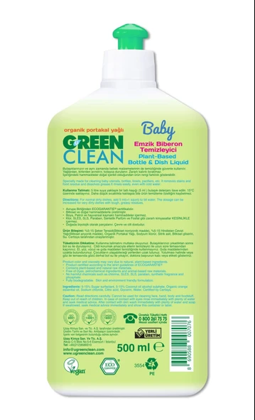 Green Clean Baby Bitkisel Emzik Biberon Temizleyici 500ml - 2