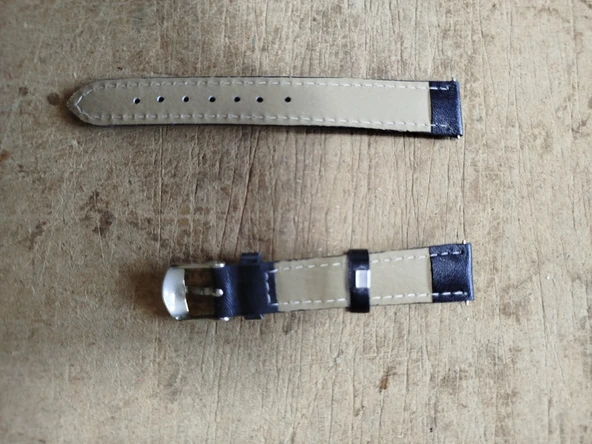 Gogoey Deri Kordon Saat Kayışı Siyah 16 Mm Dks16 - Resim 3