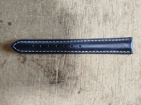 Gogoey Deri Kordon Saat Kayışı Siyah 16 Mm Dks16 - Resim 4