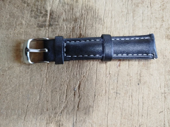 Gogoey Deri Kordon Saat Kayışı Siyah 16 Mm Dks16 - Resim 5