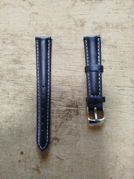 Gogoey Deri Kordon Saat Kayışı Siyah 16 Mm Dks16 - Resim 2