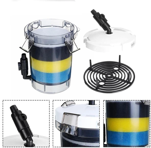 Valkyrie HW-603B Dış Filtre 400 Litre 6W Sessiz Çalışma Transparan Yüksek Kapasite - 9