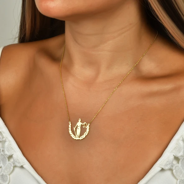 Adalet Simgesi Gümüş Kolye - Gümüş - Resim 2