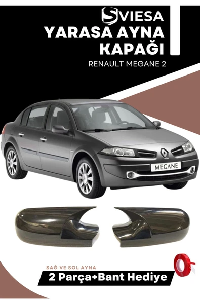 Renault Megane 2 Uyumlu Batman Yarasa Ayna Kapağı Piano Black - 1