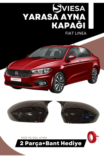 Fiat Linea 2007-2015 Batman Yarasa Ayna Kapağı Piano Black - 1