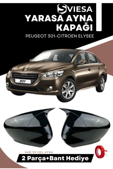 Peugeot 301 Yarasa Ayna Kapağı Batman Piano Black - 1