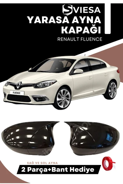 Renault Fluence 2009-2016 Uyumlu Batman Yarasa Ayna Kapağı Piano Black - 1