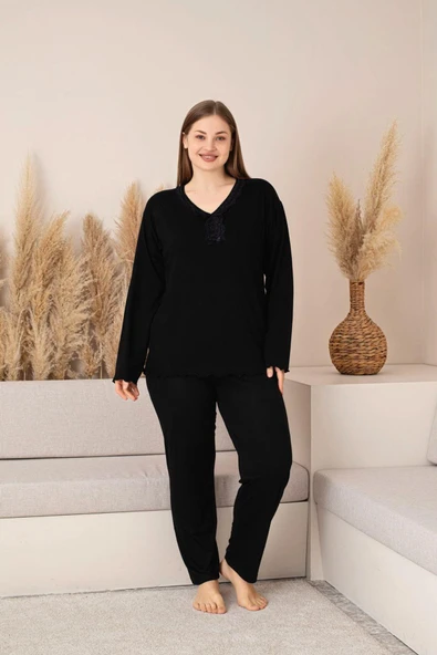 Uzun Kollu Bambu Anne Pijama Takımı- Genç Anne Serisi