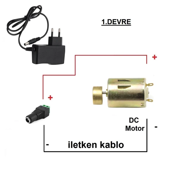 Kutulu 3 in 1 Titreşim Motoru Hız Kontrol Deney Seti (3 Devre) - Öğrenci Elektrik Devresi - Resim 3