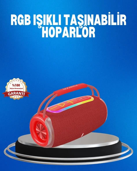 RGB LED Işıklı 20W Taşınabilir Hoparlör Bluetooth 5.3 + Type-C Şarj ürün görseli 1