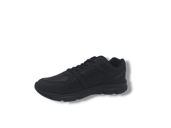 Lutton 3555 Unisex Siyah Bağcıklı Yürüyüş Koşu Büyük Numara Spor Ayakkabı 45 46 47 48 - Resim 3